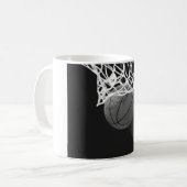 Zwart-wit Basketball Koffiemok (Voorkant links)