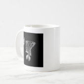 Zwart-wit Basketball Koffiemok (Voorkant links)