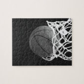 Zwart-wit Basketball Legpuzzel (Horizontaal)