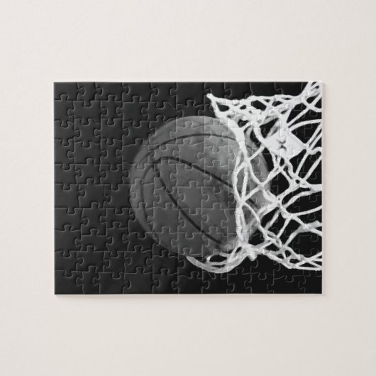 Zwart-wit Basketball Legpuzzel (Horizontaal)