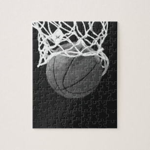 Zwart-wit Basketball Legpuzzel