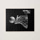 Zwart-wit Basketball Legpuzzel (Horizontaal)