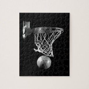Zwart-wit Basketball Legpuzzel