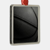 Zwart-wit Basketball Metalen Ornament (Rechts)