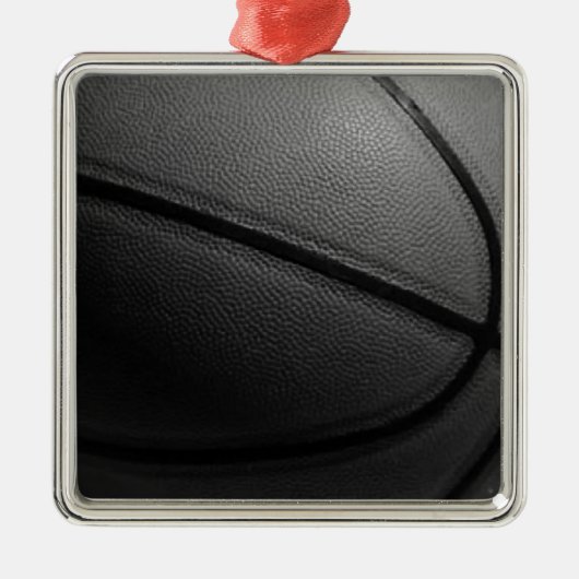 Zwart-wit Basketball Metalen Ornament (Voorkant)