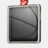 Zwart-wit Basketball Metalen Ornament (Links)