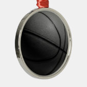 Zwart-wit Basketball Metalen Ornament (Rechts)
