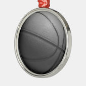 Zwart-wit Basketball Metalen Ornament (Links)