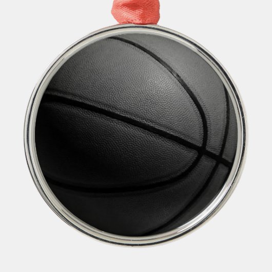 Zwart-wit Basketball Metalen Ornament (Voorkant)