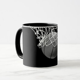 Zwart-wit Basketball Mok
