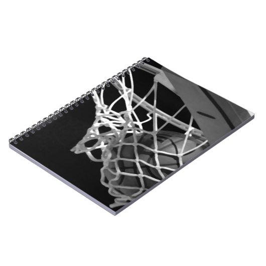 Zwart-wit Basketball Notitieboek (Linkerzijde)