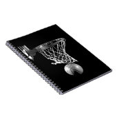 Zwart-wit Basketball Notitieboek (Rechterzijde)
