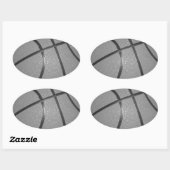 Zwart-wit Basketball Ovale Sticker (Vel)
