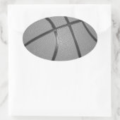 Zwart-wit Basketball Ovale Sticker (Tas)