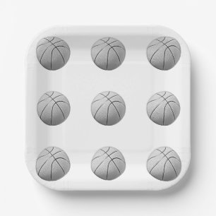 Zwart-wit Basketball Papieren Bordje