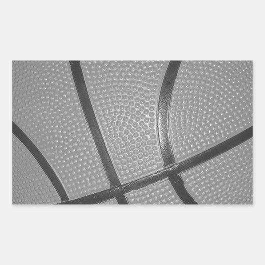 Zwart-wit Basketball Rechthoekige Sticker (Voorkant)