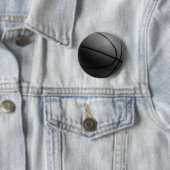 Zwart-wit Basketball Ronde Button 5,7 Cm (In situ)