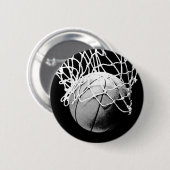 Zwart-wit Basketball Ronde Button 5,7 Cm (Voorkant /achterkant)