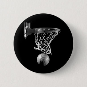 Zwart-wit Basketball Ronde Button 5,7 Cm