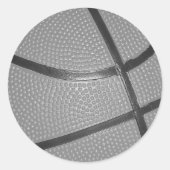Zwart-wit Basketball Ronde Sticker (Voorkant)