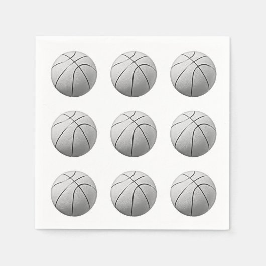 Zwart-wit Basketball Servet (Voorkant)