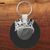 Zwart-wit Basketball Sleutelhanger (Voorkant)