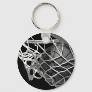 Zwart-wit Basketball Sleutelhanger