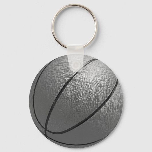 Zwart-wit Basketball Sleutelhanger (Voorkant)