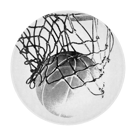 Zwart-wit Basketball Snijplank (Voorkant)