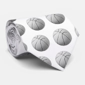 Zwart-wit Basketball Stropdas (Opgerold)