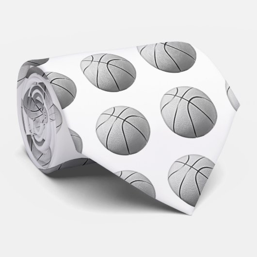 Zwart-wit Basketball Stropdas (Opgerold)