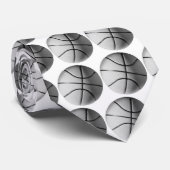 Zwart-wit Basketball Stropdas (Opgerold)