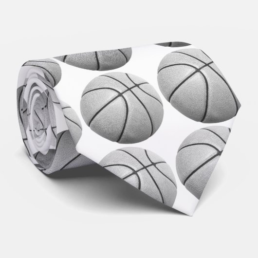 Zwart-wit Basketball Stropdas (Opgerold)