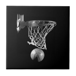 Zwart-wit Basketball Tegeltje
