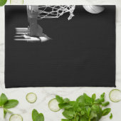 Zwart-wit Basketball Theedoek (Gevouwen)