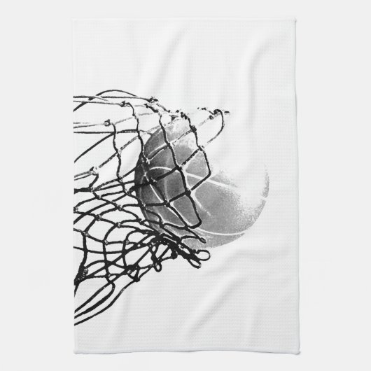 Zwart-wit Basketball Theedoek (Verticaal)