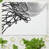 Zwart-wit Basketball Theedoek (Gevouwen)