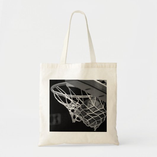 Zwart-wit Basketball Tote Bag (Voorkant)
