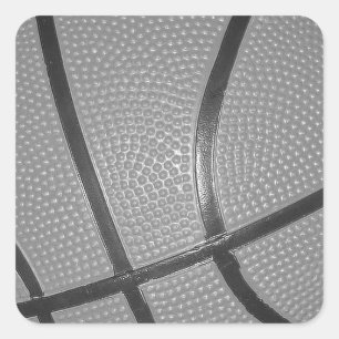 Zwart-wit Basketball Vierkante Sticker