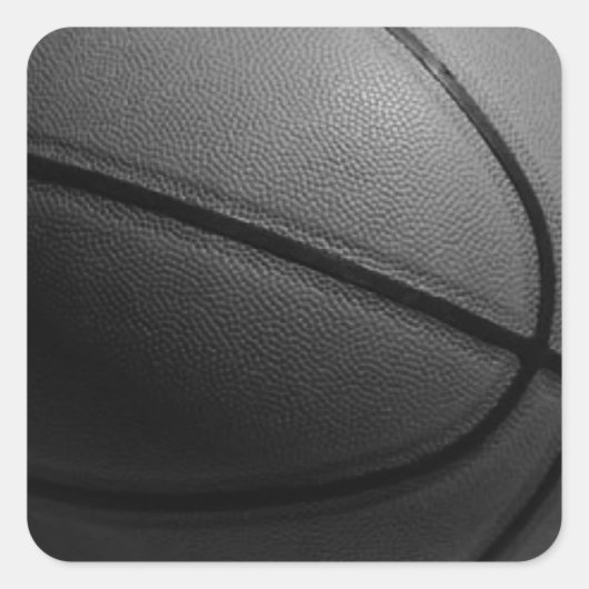 Zwart-wit Basketball Vierkante Sticker (Voorkant)