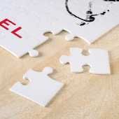 Zwart-wit Basketball Voeg Jouw naam toe Legpuzzel (Zijkant)