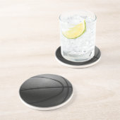Zwart-wit Basketball Zandsteen Onderzetter (Zijkant)