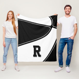 zwart wit basketbalteam kleuren jongens meisjes fleece deken