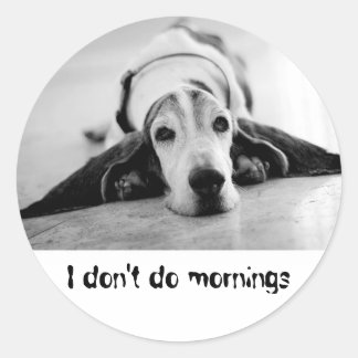 Zwart-wit Basset Hound Sticker