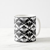 Zwart-wit Batty Coffee Mok (Voorkant rechts)