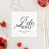 Zwart-wit BBQ-verlovingsfeest Servet (Insitu)