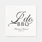 Zwart-wit BBQ-verlovingsfeest Servet (Voorkant)