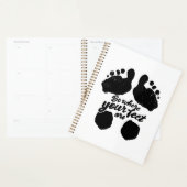 Zwart-wit "Be Where Your Feet Are" Print Planner (Display)