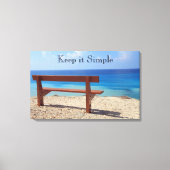Zwart-wit Beach Bench Canvas Print (Voorkant)