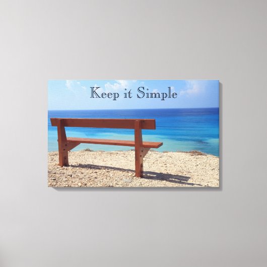 Zwart-wit Beach Bench Canvas Print (Voorkant)